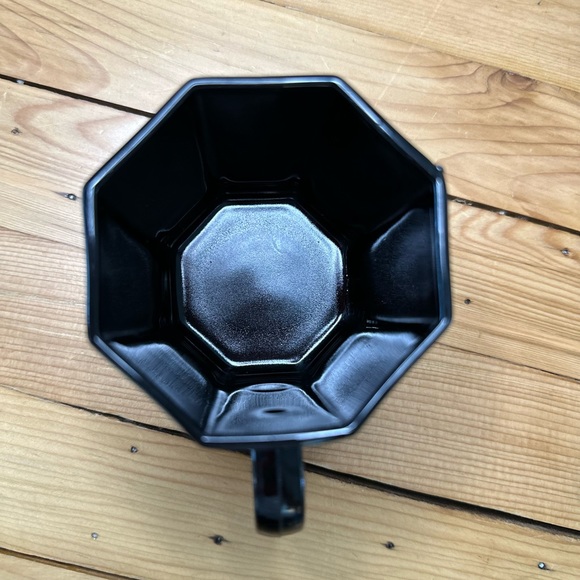 Vintage Black Glass Octime Octagon Coffee Mugs - Picture 5 of 9